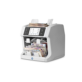 Safescan Banknotenwertzähler & -Sortierer 2995-SC, Doppel-CIS-Scanner, 1200 Banknoten/Min., 64 Währungen, 4,3" Touchdisplay, B 271 x T 300 x H 293 mm, lichtgrau