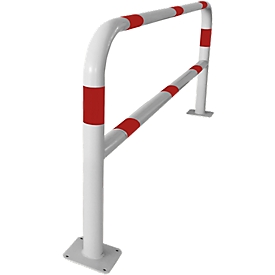 Safety barrier, to be fixed with dowels, L 2000 mm, white/red
