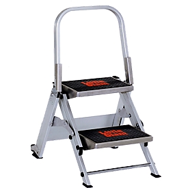 Safety Ladder, with handle, aluminium, 2 steps