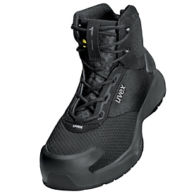Safety shoes Uvex 1 x-craft pro S1PL, unisex boots, EN ISO 20345:2022 + A1:2024, antistatic, non-slip, black, width 11, size 49