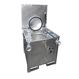 Sammelbehälter BAUER ASB 250, Stahlblech, Innentank feuerverzinkt, stapelbar, abschließbar, B 790 x T 815 x H 830 mm