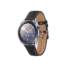 Samsung Galaxy Watch 3 - 41 mm - Mystic Silver - intelligente Uhr mit Band - Leder - Anzeige 3.02 cm (1.2")
