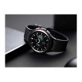 Samsung Galaxy Watch4 Classic - 46 mm - schwarz - intelligente Uhr mit Ridge Sport Band - Flouroelastomer - schwarz