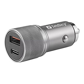 SANDBERG Auto-Netzteil - 48 Watt - 3 A - QC 3.0 - 2 Ausgabeanschlussstellen (USB, 24 pin USB-C)