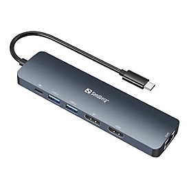 Sandberg - Dockingstation - USB-C - HDMI, DP - 100Mb LAN