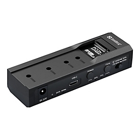 Sandberg - HDD / SSD Dockingstation - Klonfunktion mit Offline Clone Schächte: 2 - 2,5" / 3,5" gemeinsam genutzt (6,4 cm/8,9 cm gemeinsam genutzt) - M.2 NVMe Card / SATA 6Gb/s - USB-C 3.2 (Gen 2)