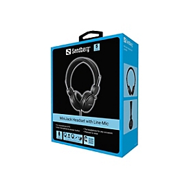 Sandberg MiniJack Headset with Line-Mic - Kopfhörer mit Mikrofon - On-Ear - kabelgebunden - 3,5 mm Stecker