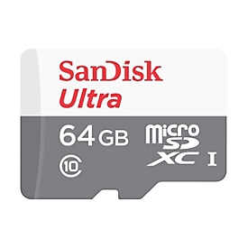 SanDisk 64GB Ultra microSDXC - 64 Go - MicroSDXC - Classe 10 - 100 Mo/s - 10 Mo/s - Gris
