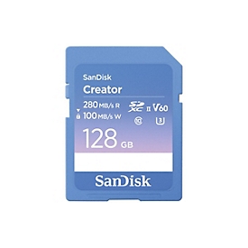 SanDisk Creator - Flash-Speicherkarte - 128 GB - Video Class V60 / UHS-II U3 / Class10 - SDXC UHS-II
