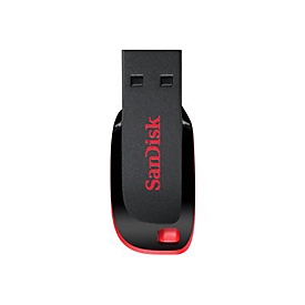 SanDisk Cruzer Blade - USB-Flash-Laufwerk - 32 GB - USB 2.0 - Rot, elegant schwarz