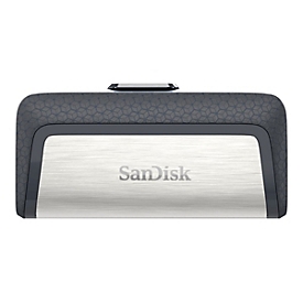 SanDisk Drive USB Ganda Ultra Tipe-C 256 GB - 256 Go - USB Type-A / USB Type-C - 3.2 Gen 1 (3.1 Gen 1) - 150 Mo/s - Slide - Gris - Argent