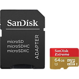 SanDisk Extreme micro SDXC, SDSDQXL-064G-G46A, 64 GB