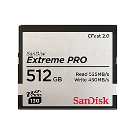 SanDisk Extreme Pro - 512 Go - CFast 2.0 - 525 Mo/s - 450 Mo/s - Noir - Gris