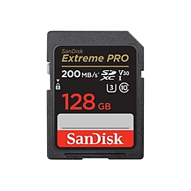 SanDisk Extreme Pro - Flash-Speicherkarte - 128 GB - Video Class V30 / UHS-I U3 / Class10 - SDXC UHS-I