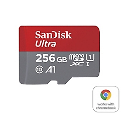 SanDisk SDSQUAC-256G-GN6FA - 256 Go - MicroSDXC - UHS-I - 150 Mo/s - Résistant à un aimant - Résistant aux chocs - Résistant à une température - Imperméable,... - Gris - Rouge