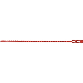 SapiSelco Colliers de serrage CLICKTIE, L 240 x l 3,8 mm, polyéthylène rouge, réutilisables, fermeture à bille, 100 pièces