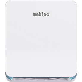 Satino Falthandtuchspender HYGINITY S, für bis zu 2 Falthandtücher-Packungen mit Z-Falzung/W-Falzung, B 301 x T 128 x H 343 mm, ABS-Kunststoff, weiß