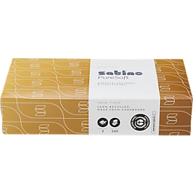 Satino Kosmetiktücher PureSoft, 2-lagig, mit Prägung, L 208 x B 203 mm, 100 % Recycling-Karton, soft beige, 100 Stück
