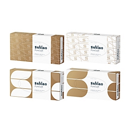 Satino Kosmetiktücher PureSoft, 2-lagig, mit Prägung, L 208 x B 203 mm, 100 % Recycling-Karton, soft beige, 100 Stück
