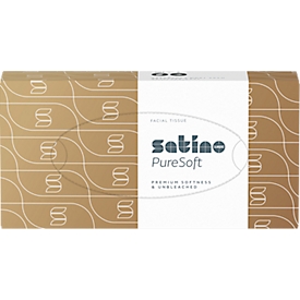 Satino PureSoft cosmetische tissues, 2-laags, met reliëf, L 208 x B 203 mm, 100 % gerecycled karton, zacht beige, 100 stuks