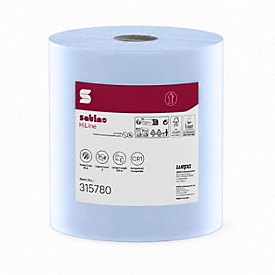 Satino Putztuchrolle HiLine, blau, 2-lagig, Tuch 365 x 350 mm, 1 Rolle