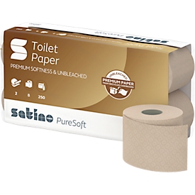 Satino Toilettenpapier Smart, 2-lagig, mit Prägung, L 44 m x B 94 mm, Recycling-Papier, weiß, 8 x 400 Blatt