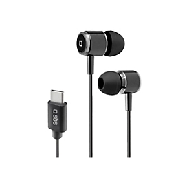 SBS Studio Mix 100C - Ohrhörer mit Mikrofon - im Ohr - kabelgebunden - USB-C - Schwarz