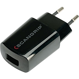 SCANGRIP oplader, USB 2A, stekker type F, B 35 x D 25 x H 80 mm, voor SCANGRIP-producten