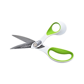 Schaar carbo titanium, staal roestvast, anti-kleef-coating, voor rechtshandigen, L 214 mm