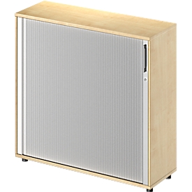 Schäfer Shop Armoire Genius à rideau transversal TETRIS WOOD, 3 HC, L 1200 mm, hauteur incl. patins, décor érable