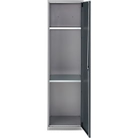 Schäfer Shop Armoire multi-usages Genius FS, modulaire, extensible individuellement, 2 étagères, jusqu'à 250 kg, L 545 x P 520 x H 1950 mm, acier, blanc aluminium/gris anthracite