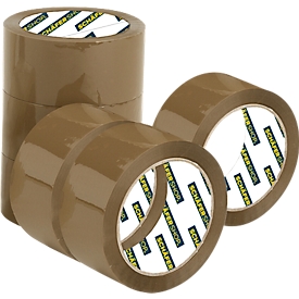 Schäfer Shop Bande d'emballage Select, L 66 m x l 50 mm, brun, 6 rouleaux