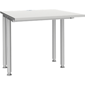Schäfer Shop Bureau Genius MODENA FLEX, largeur 800 mm, raccourci des deux côtés, gris clair