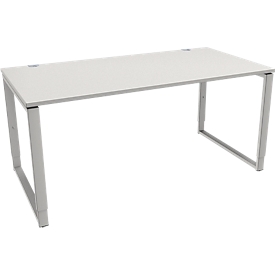 Schäfer Shop Bureau Genius Modena Flex, réglable en hauteur, forme rectangulaire, pied en forme d'étrier, largeur 1600 mm, gris clair