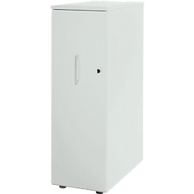 Schäfer Shop Caisson haut Genius TETRIS WOOD, 3 tiroirs + 1 tiroir à ustensiles, L 424 x P 803 x H 1296 mm, gris clair