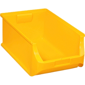 Schäfer Shop: Cajas de almacenamiento a la vista de la serie Base 5, PP, 310 mm (ancho) x 500 mm (profundidad) x 200 mm (alto), 23 l, amarillas, 6 unidades