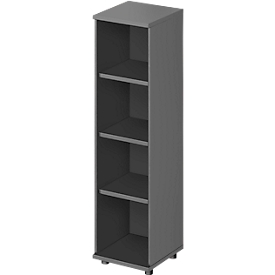 Schäfer Shop Étagère Genius TETRIS WOOD, 4 OH, hauteur patins compris, L 400 mm, graphite