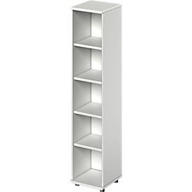Schäfer Shop Étagère Genius TETRIS WOOD, 5 OH, hauteur avec patins, L 400 mm, gris clair 