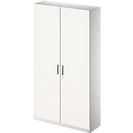 Schäfer Shop  Genius Archief-/garderobekast TETRIS SOLID, b 1200 mm, 5 ordnerhoogten, afsluitbaar, wit/blank aluminium