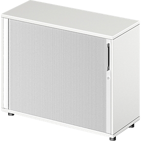 Schäfer Shop Genius Armario de persiana transversal TETRIS WOOD, 2 AA, An 1000 mm, altura incl. deslizador, blanco