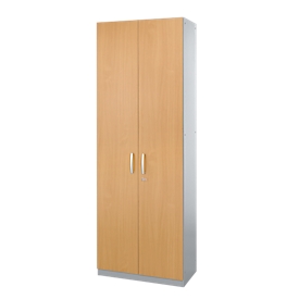 Schäfer Shop Genius Armario de puertas batientes TETRIS SOLID, cuerpo de acero, 5 AA, An 800 mm, con cerradura, haya/aluminio blanco