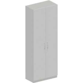 Schäfer Shop Genius Armario TETRIS SOLID, 6 alturas de archivo, 1 balda, barra de colgar, con cerradura, ancho 800 x fondo 412 x alto 2239 mm, aluminio blanco/gris claro