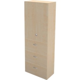 Schäfer Shop Genius Armoire à dossiers suspendus TETRIS WALL, 3 hauteurs de classeurs, 3 tiroirs, l. 800 x P 440 x H 2250 mm,