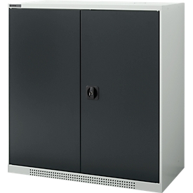 Schäfer Shop Genius Armoire à portes battantes FS, acier, avec trous d'aération, L 1055 x P 420 x H 1105 mm, 3 HC, gris clair/gris anthracite, jusqu'à 450 kg