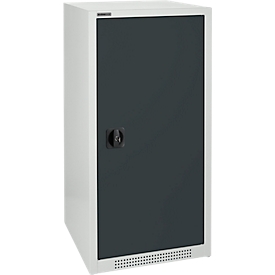 Schäfer Shop Genius Armoire à portes battantes FS, acier, avec trous d'aération, L 545 x P 620 x H 1105 mm, 3 HC, gris clair/gris anthracite, jusqu'à 250 kg