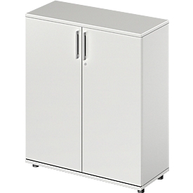 Schäfer Shop Genius Armoire à portes battantes TETRIS WOOD, 3 HC, hauteur incl. patins, L 1000 mm, gris clair
