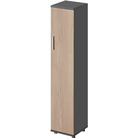 Schäfer Shop Genius Armoire à portes battantes TETRIS WOOD, 5 HC, L 400 x P 421 x H 1910 mm, hauteur y compris patins, porte à droite