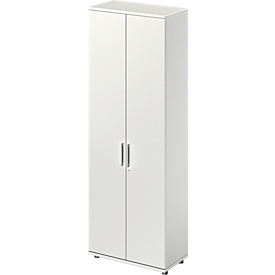 Schäfer Shop Genius Armoire à portes battantes TETRIS WOOD, 6 HC, hauteur incl. patins, L 800 mm, gris clair 