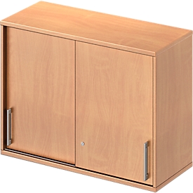 Schäfer Shop Genius Armoire à portes coulissantes à poser TETRIS WOOD, 2 HC, l. 1000 mm, hauteur (patins inclus), coloris hêtre