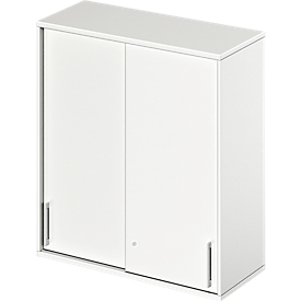 Schäfer Shop Genius Armoire à portes coulissantes à poser TETRIS WOOD, 3 HC, l. 1000 mm, blanc